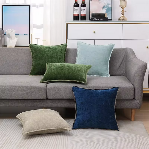 Blue Chenille Cushion Cover 45x45 Pillow Cover 30x50cm Sofa Decorative Throw Pillow Case Soft Luxury For Living Room Sofa Decor