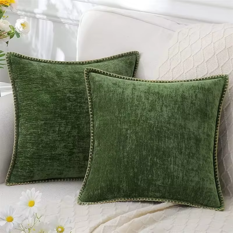 Blue Chenille Cushion Cover 45x45 Pillow Cover 30x50cm Sofa Decorative Throw Pillow Case Soft Luxury For Living Room Sofa Decor