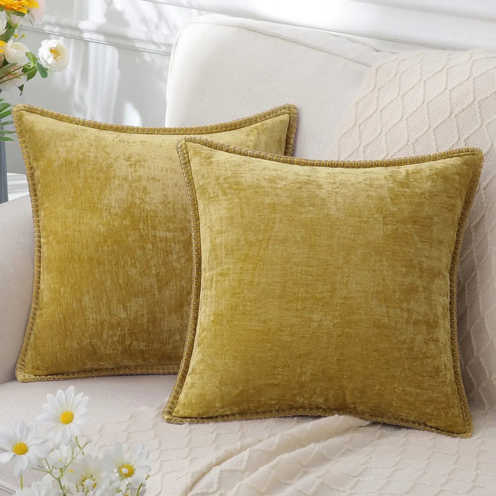 Blue Chenille Cushion Cover 45x45 Pillow Cover 30x50cm Sofa Decorative Throw Pillow Case Soft Luxury For Living Room Sofa Decor