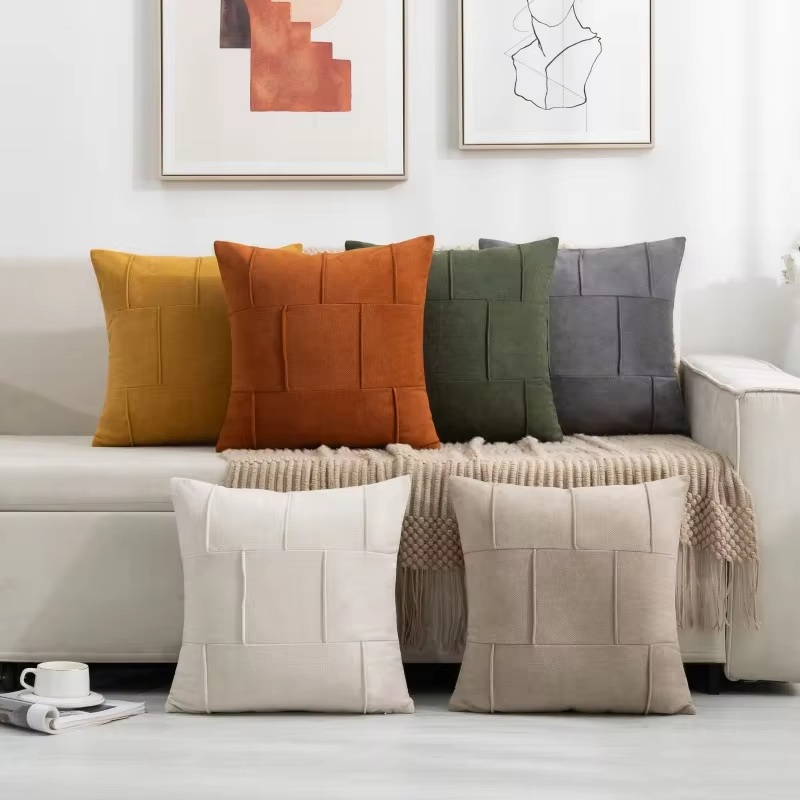 45x45CM Backrest Pillowcase Frosted Velvet Throw Pillow Cover Home Decorative for Sofa Cafe Modern Solid Color Cushion Cover